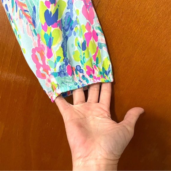 Lilly Pulitzer Martinique Blouse Catch The Wave Print - Picture 7 of 12